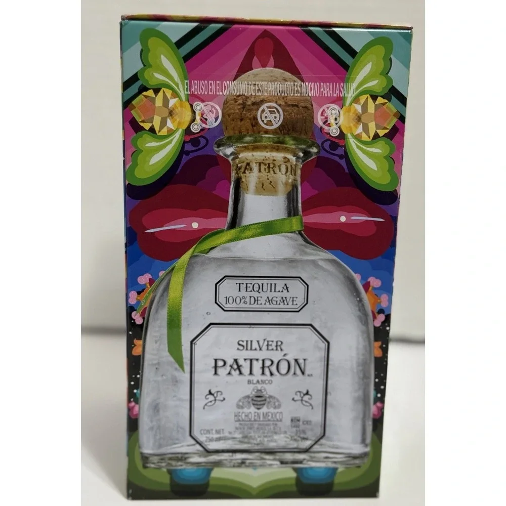 Patron, Silver, Limited Edition. Tequila Tin Box – Empty. Colorful Mexican Folk‎